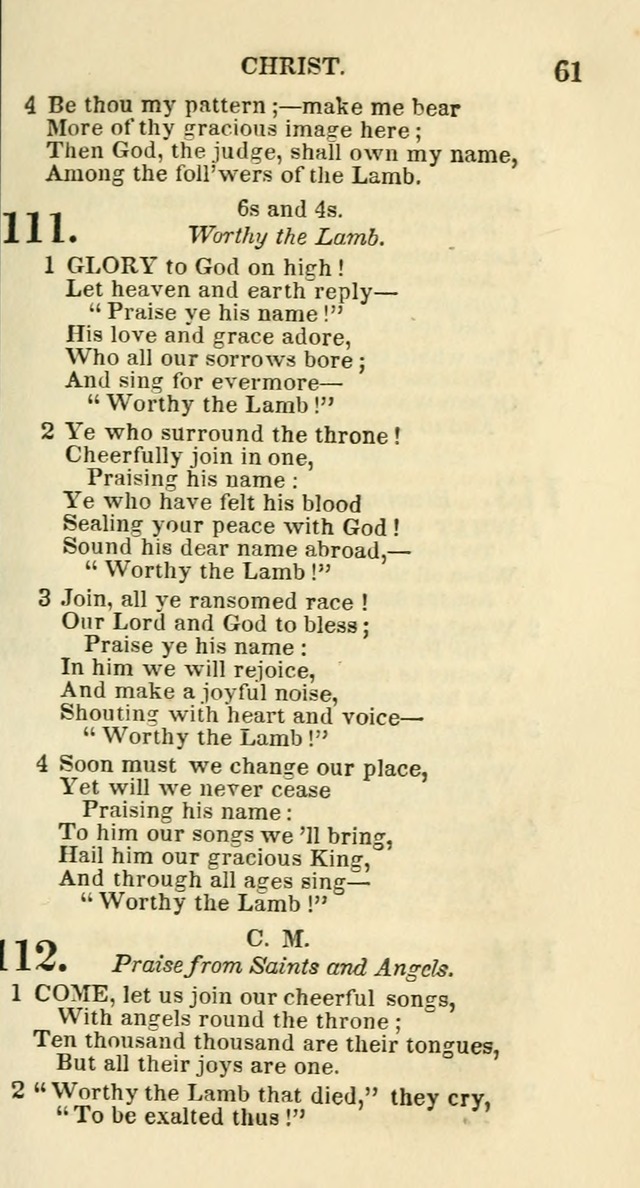 Social Psalmist: or hymns, selected for the private use and social meetings of evangelical Christians page 63