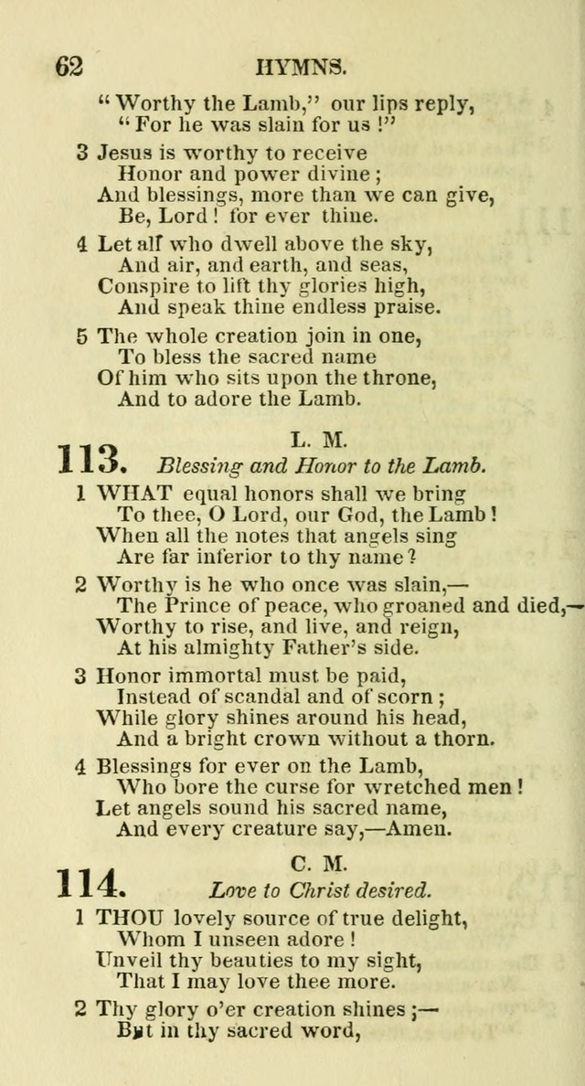 Social Psalmist: or hymns, selected for the private use and social meetings of evangelical Christians page 64