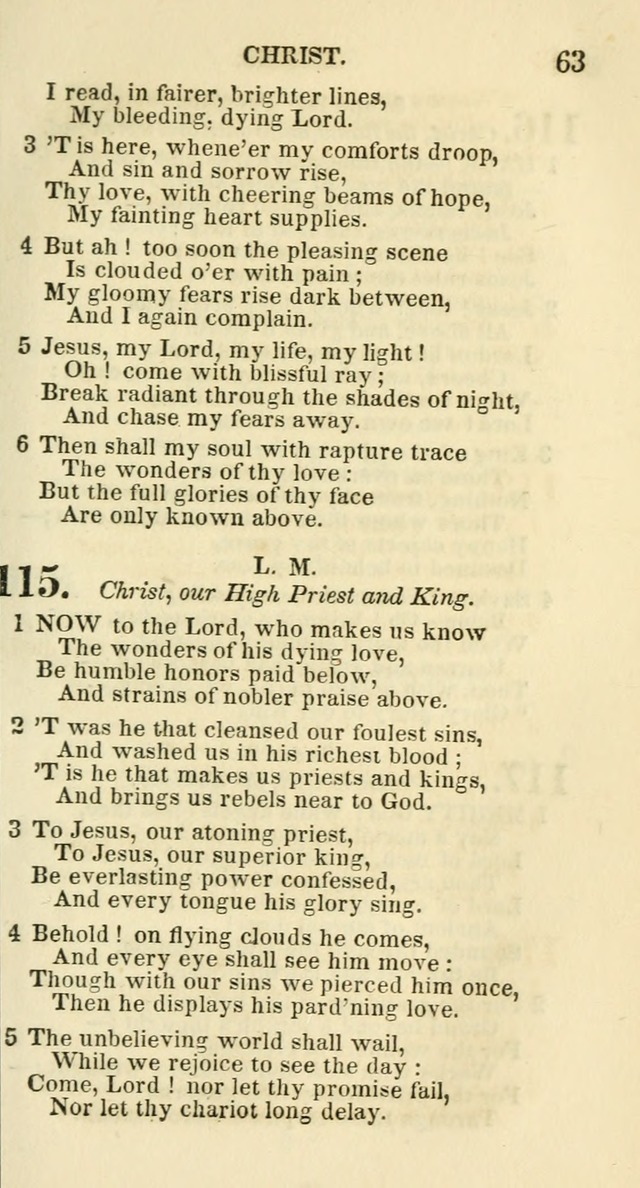 Social Psalmist: or hymns, selected for the private use and social meetings of evangelical Christians page 65