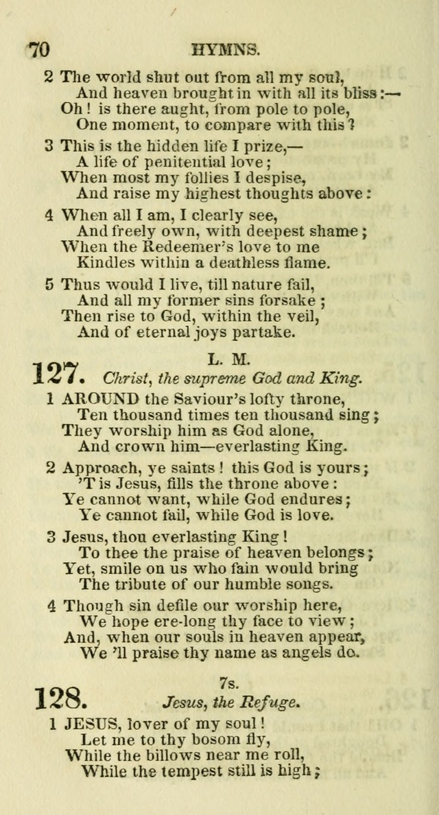 Social Psalmist: or hymns, selected for the private use and social meetings of evangelical Christians page 72