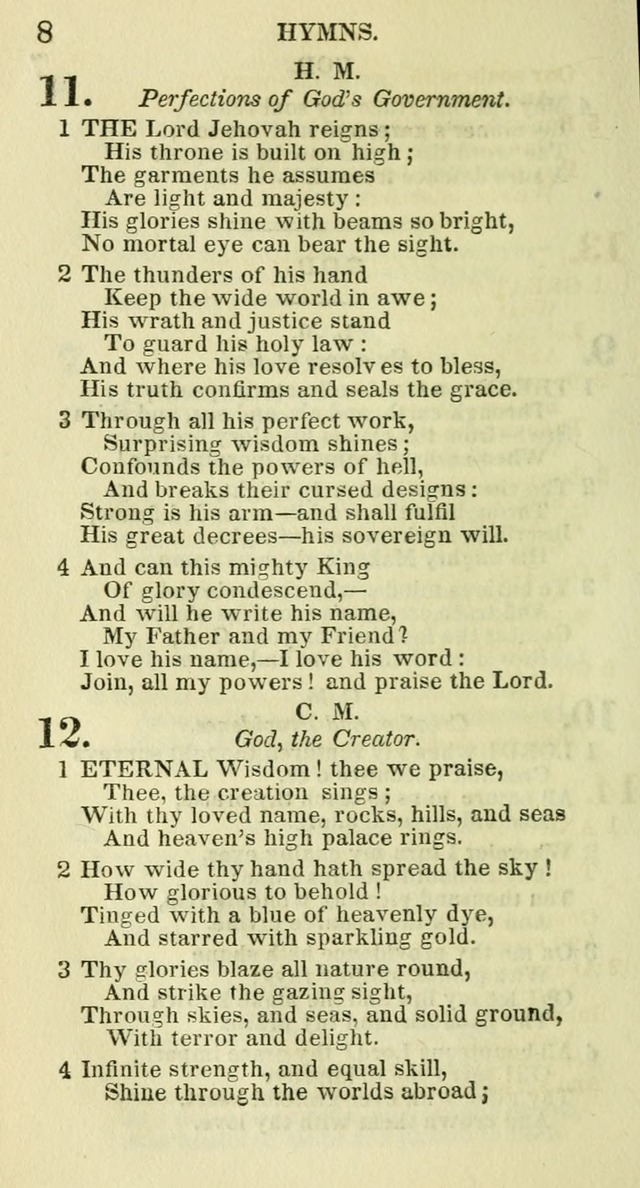 Social Psalmist: or hymns, selected for the private use and social meetings of evangelical Christians page 8