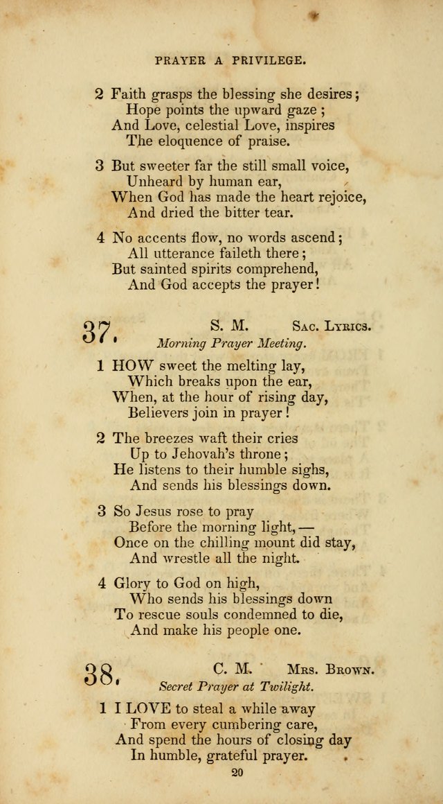 The Social Psalmist: a new selection of hymns for conference meetings and family worship page 20