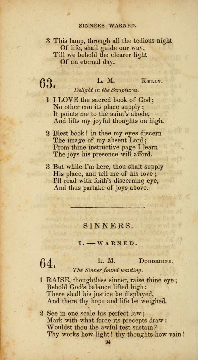 The Social Psalmist: a new selection of hymns for conference meetings and family worship page 34