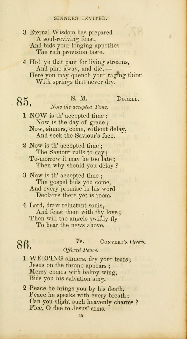 The Social Psalmist: a new selection of hymns for conference meetings and family worship page 45