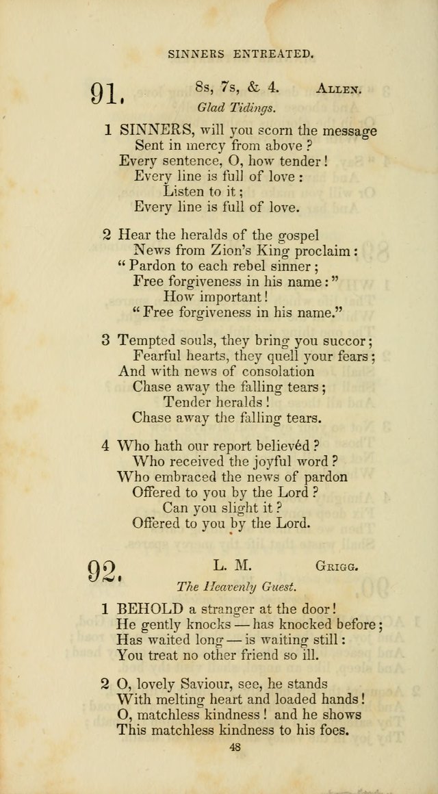 The Social Psalmist: a new selection of hymns for conference meetings and family worship page 48