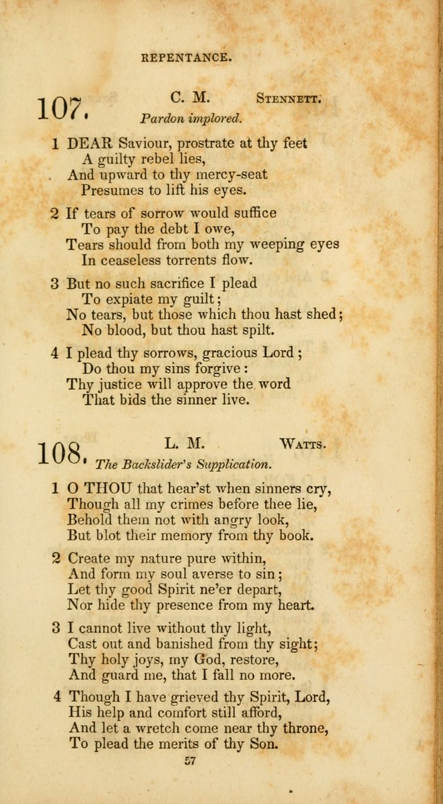 The Social Psalmist: a new selection of hymns for conference meetings and family worship page 57