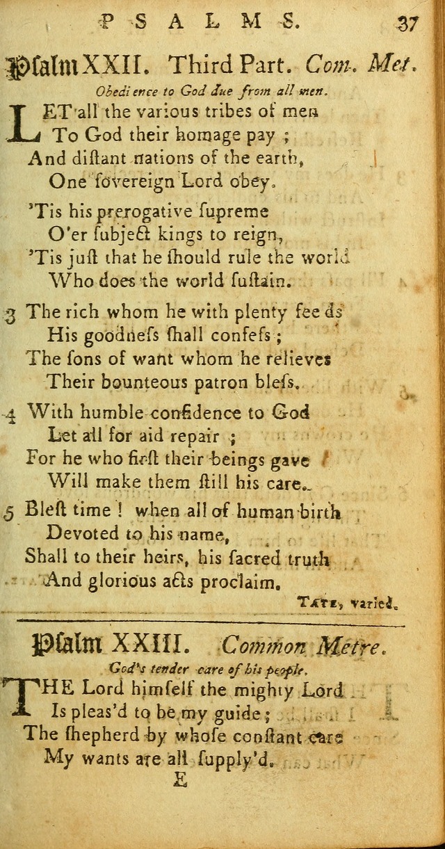 Sacred Poetry: consisting of psalms and hymns, adapted to Christian devotion, in public and private, selected from the best authors, with variations and additions page 37