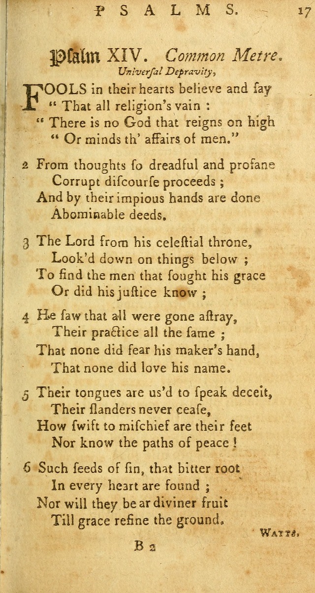 Sacred Poetry: Consisting of Psalms and Hymns, Adapted to Christian        Devotion, in Public and Private. 2nd ed. page 17