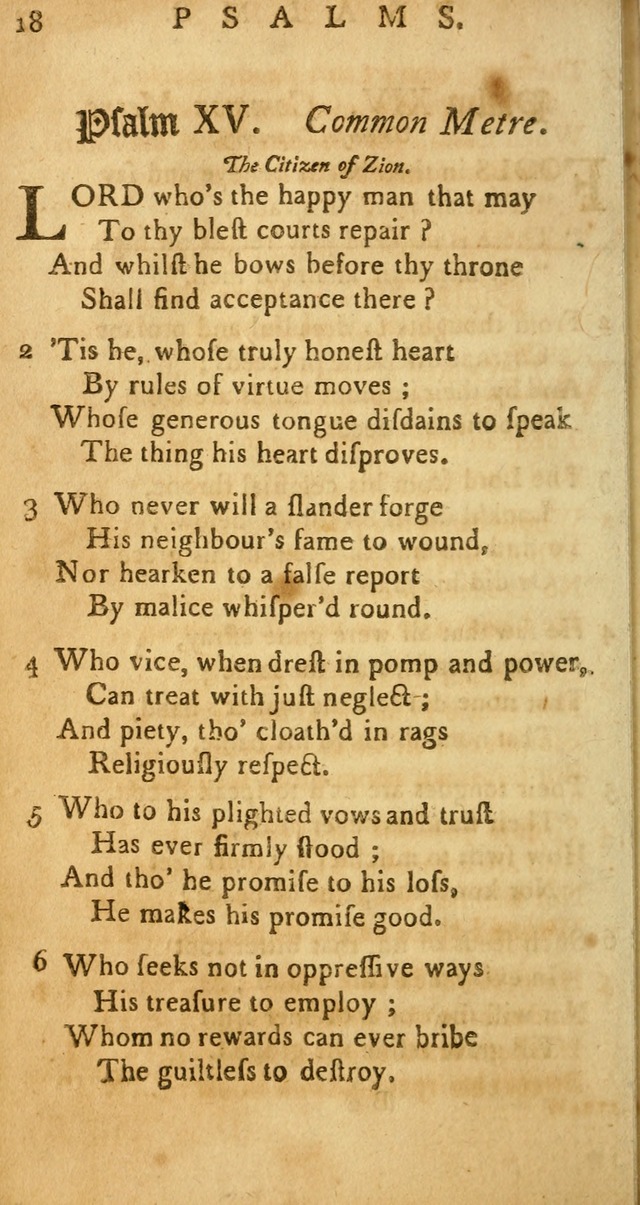 Sacred Poetry: Consisting of Psalms and Hymns, Adapted to Christian        Devotion, in Public and Private. 2nd ed. page 18