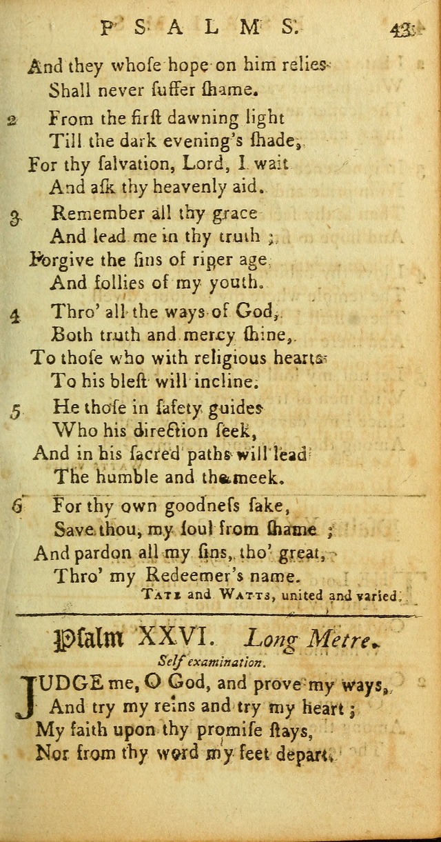 Sacred Poetry: Consisting of Psalms and Hymns, Adapted to Christian        Devotion, in Public and Private. 2nd ed. page 43