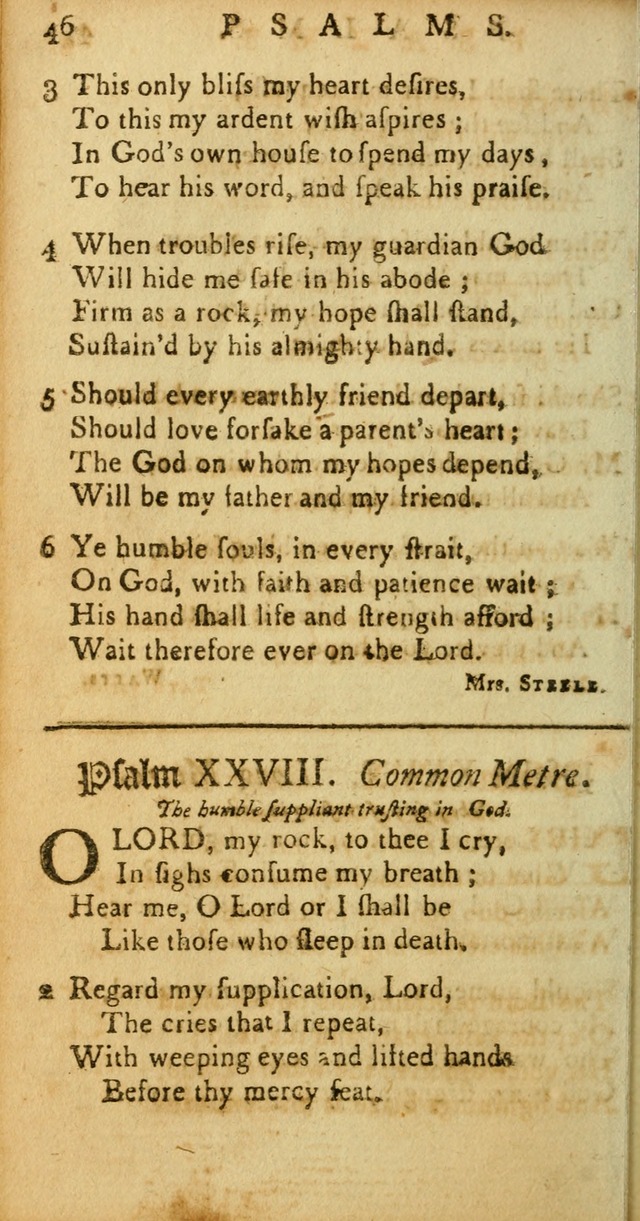 Sacred Poetry: Consisting of Psalms and Hymns, Adapted to Christian        Devotion, in Public and Private. 2nd ed. page 46