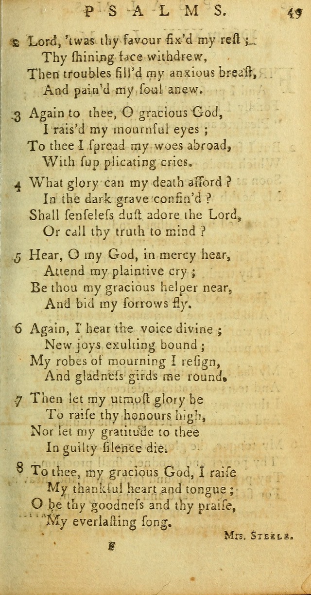 Sacred Poetry: Consisting of Psalms and Hymns, Adapted to Christian        Devotion, in Public and Private. 2nd ed. page 49