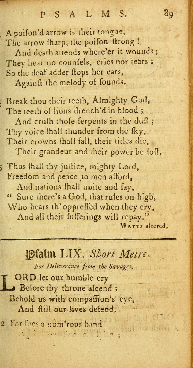 Sacred Poetry: Consisting of Psalms and Hymns, Adapted to Christian        Devotion, in Public and Private. 2nd ed. page 91