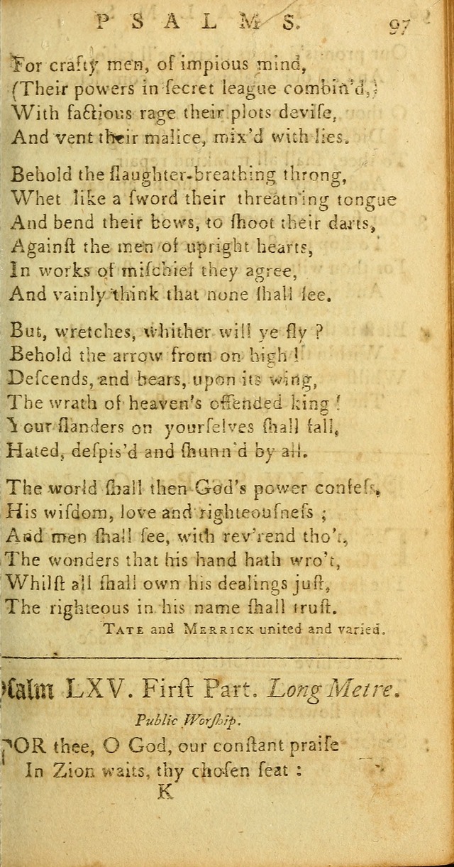 Sacred Poetry: Consisting of Psalms and Hymns, Adapted to Christian        Devotion, in Public and Private. 2nd ed. page 99