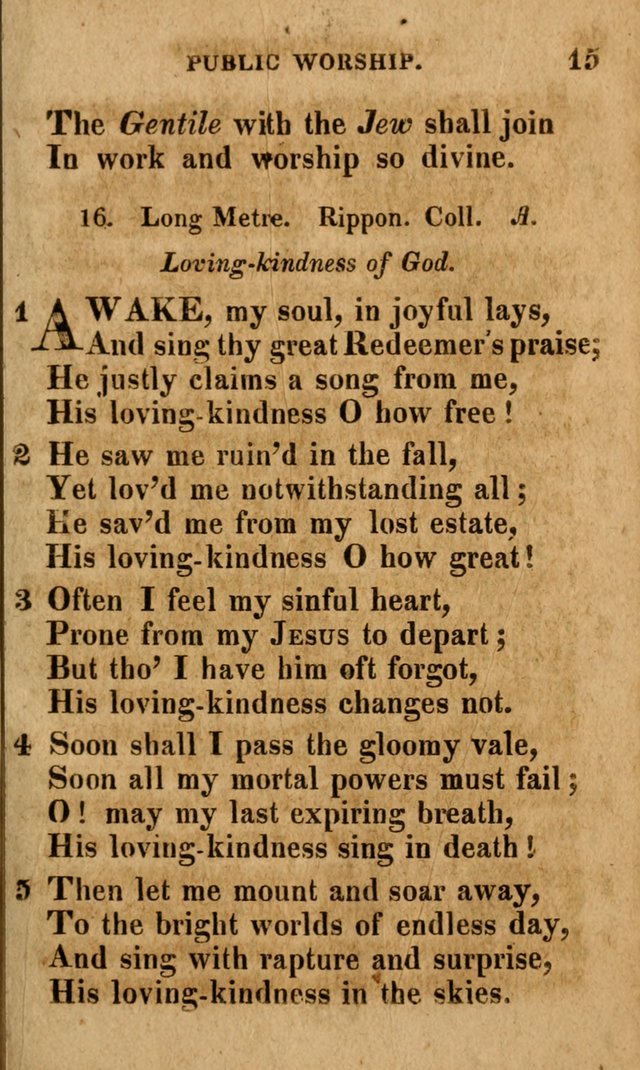 A Selection of Psalms and Hymns: done under the appointment of the Philadelphian Association (4th ed.) page 15