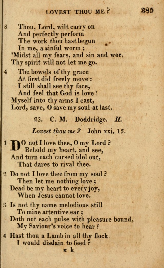 A Selection of Psalms and Hymns: done under the appointment of the Philadelphian Association (4th ed.) page 385