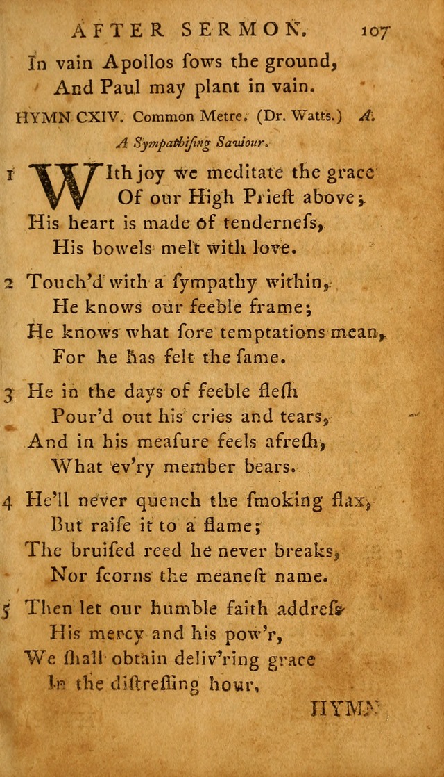 A Selection of Psalms and Hymns: done under the appointment of  the Philadelphian Association page 107