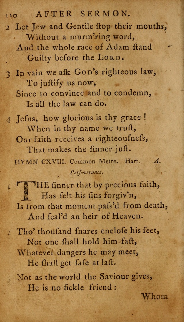 A Selection of Psalms and Hymns: done under the appointment of  the Philadelphian Association page 110