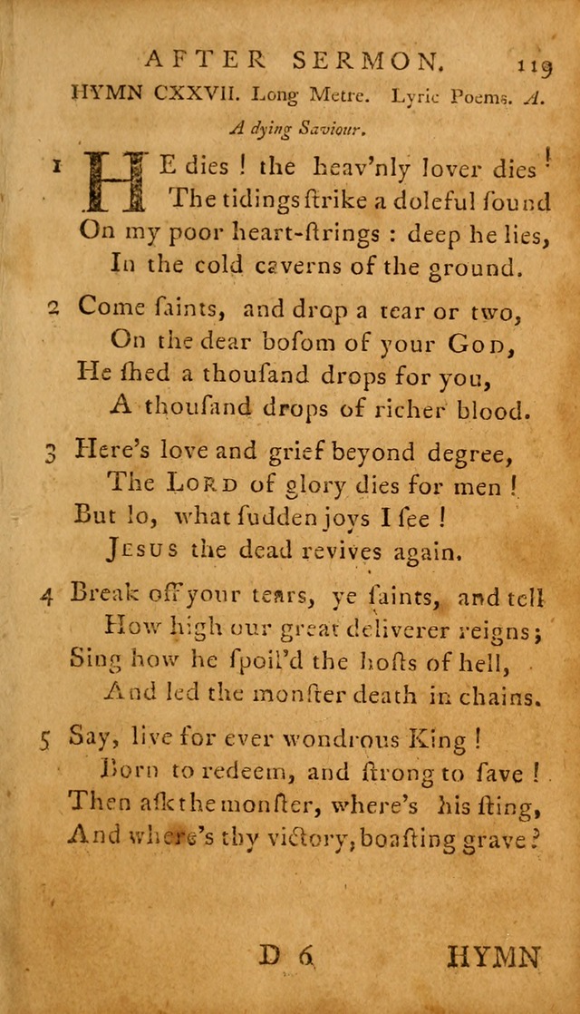 A Selection of Psalms and Hymns: done under the appointment of  the Philadelphian Association page 119