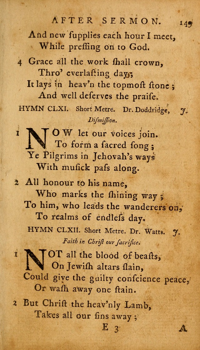 A Selection of Psalms and Hymns: done under the appointment of  the Philadelphian Association page 149