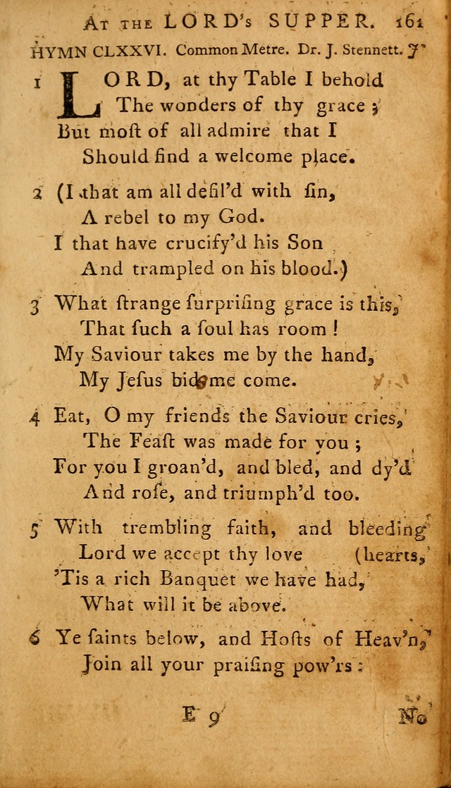 A Selection of Psalms and Hymns: done under the appointment of  the Philadelphian Association page 161