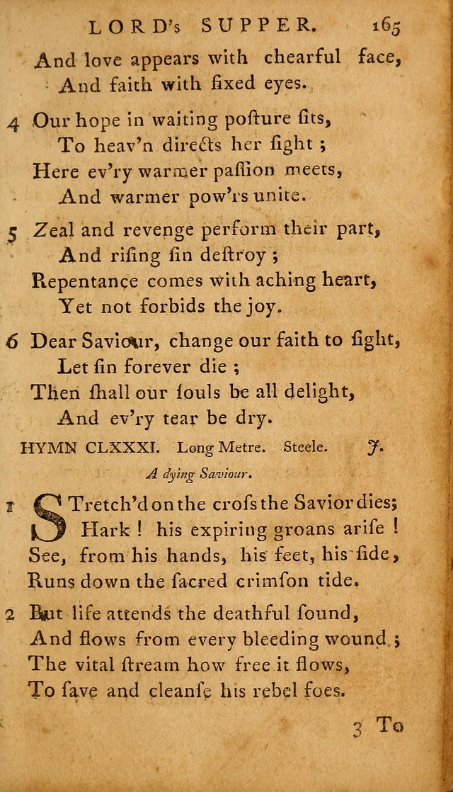 A Selection of Psalms and Hymns: done under the appointment of  the Philadelphian Association page 165