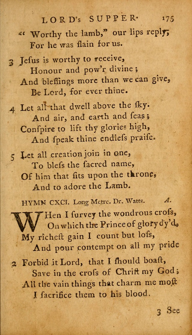 A Selection of Psalms and Hymns: done under the appointment of  the Philadelphian Association page 175