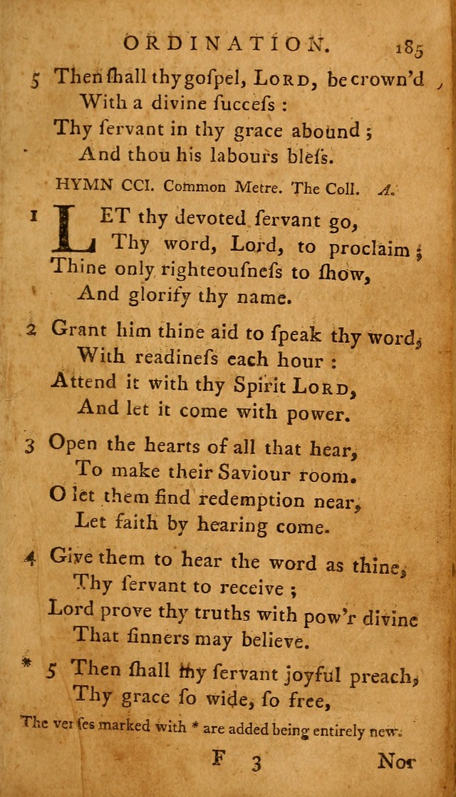 A Selection of Psalms and Hymns: done under the appointment of  the Philadelphian Association page 185