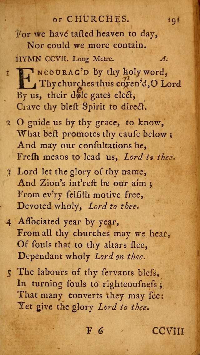 A Selection of Psalms and Hymns: done under the appointment of  the Philadelphian Association page 191