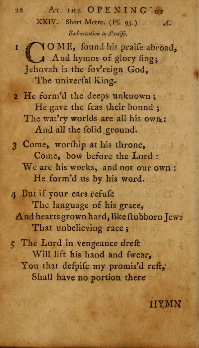 A Selection of Psalms and Hymns: done under the appointment of  the Philadelphian Association page 22