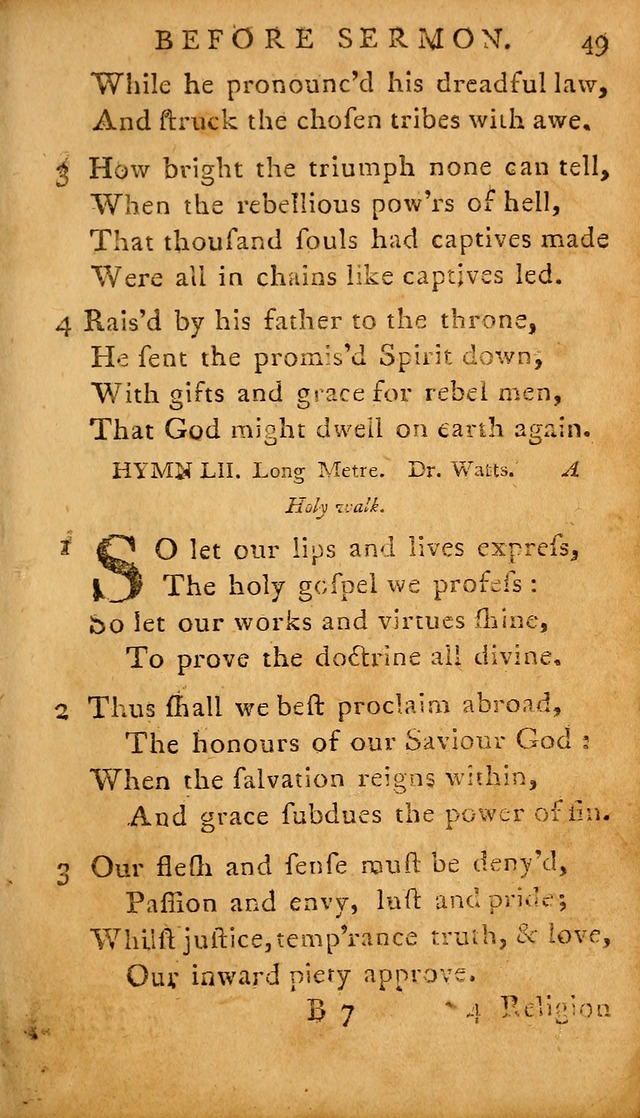 A Selection of Psalms and Hymns: done under the appointment of  the Philadelphian Association page 49