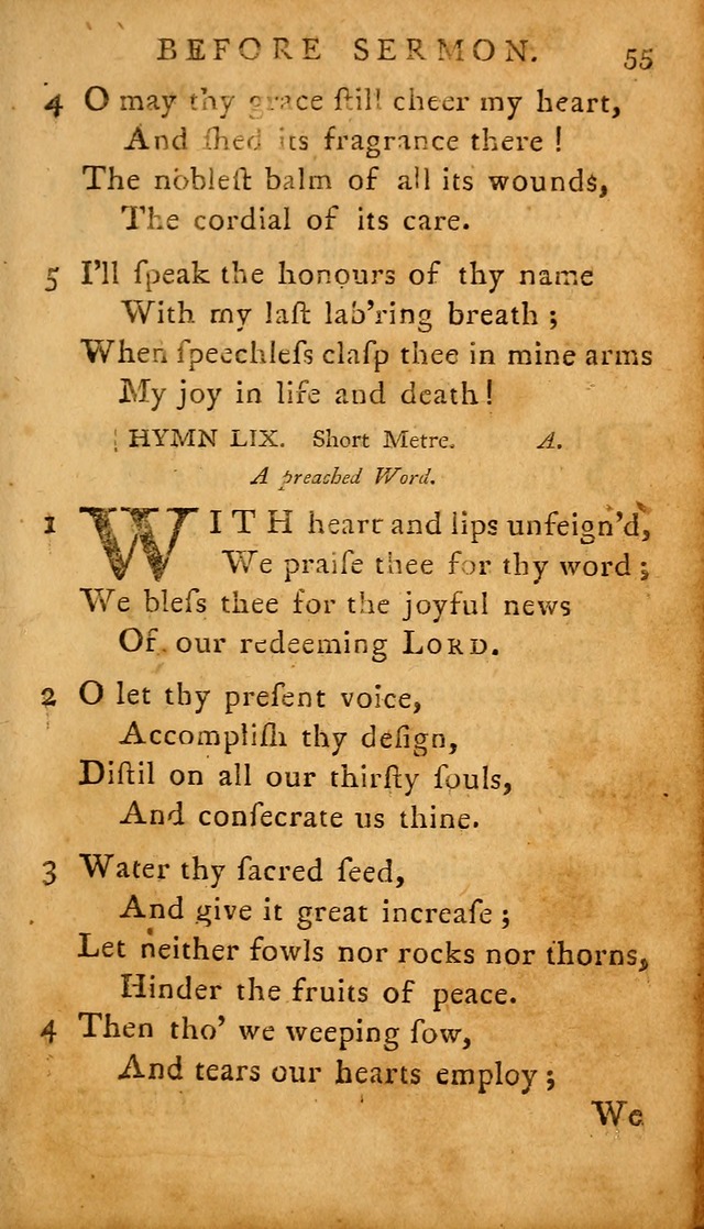 A Selection of Psalms and Hymns: done under the appointment of  the Philadelphian Association page 55