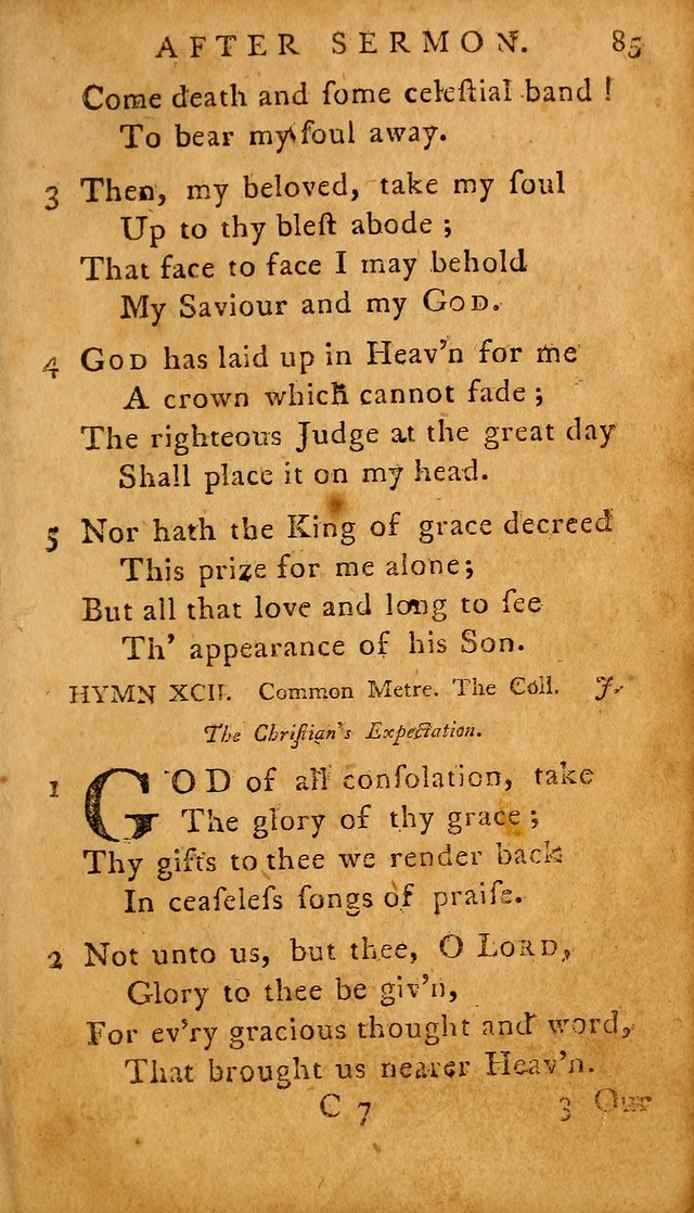 A Selection of Psalms and Hymns: done under the appointment of  the Philadelphian Association page 85