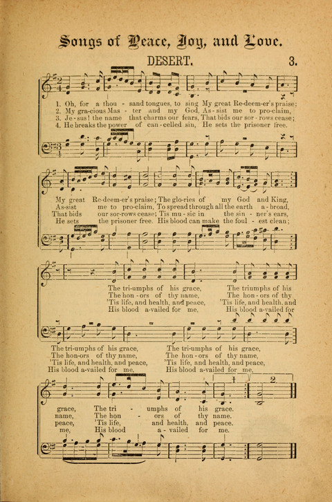 Songs of Peace, Love and Joy: for Sabbath Schools and Gospel Meetings page 3