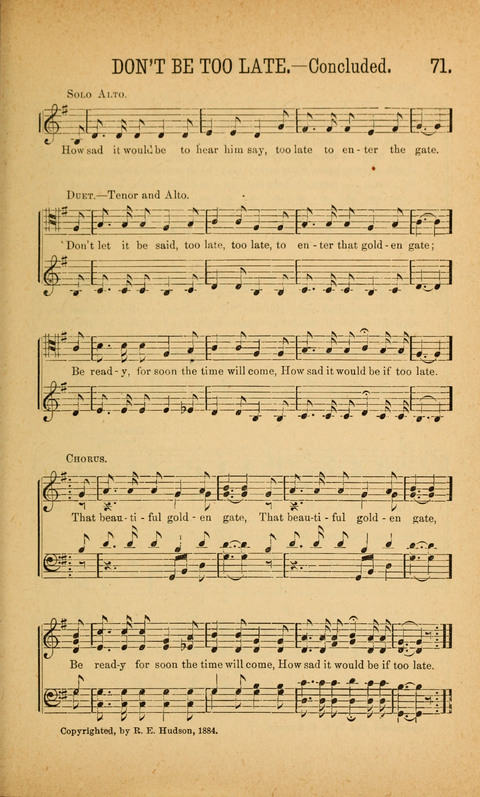 Songs of Peace, Love and Joy: for Sabbath Schools and Gospel Meetings page 71