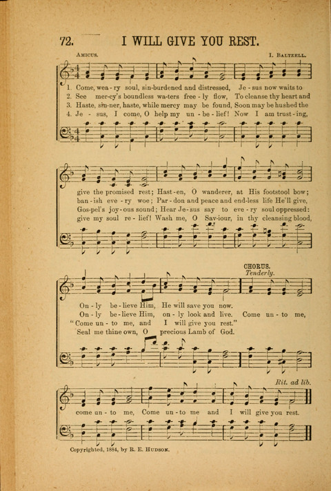 Songs of Peace, Love and Joy: for Sabbath Schools and Gospel Meetings page 72