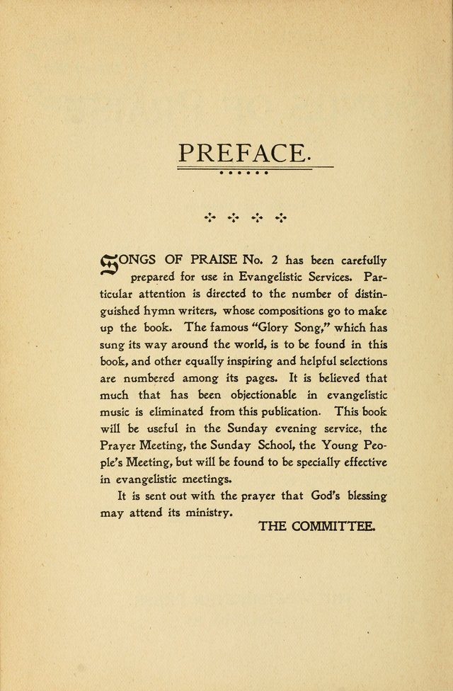 Songs of Praise: Number Two page vi