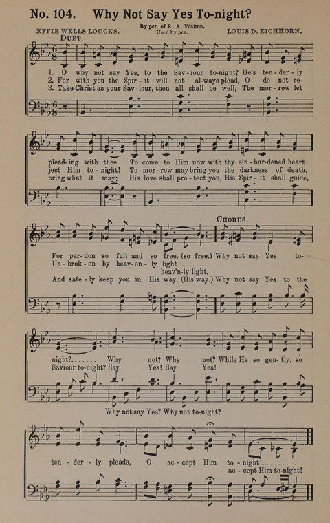 Sacred Praise: for Use in Gospel Meetings, Evangelistic Services ... page 104