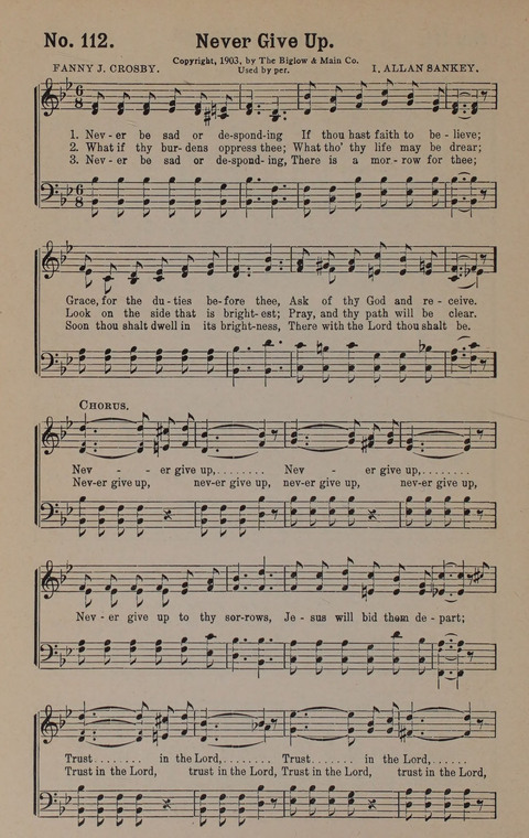 Sacred Praise: for Use in Gospel Meetings, Evangelistic Services ... page 112