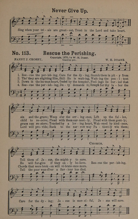 Sacred Praise: for Use in Gospel Meetings, Evangelistic Services ... page 113