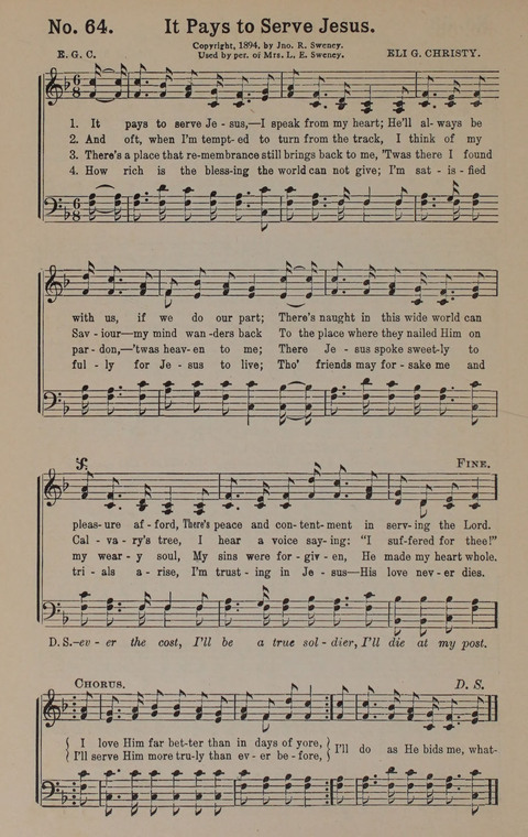 Sacred Praise: for Use in Gospel Meetings, Evangelistic Services ... page 64