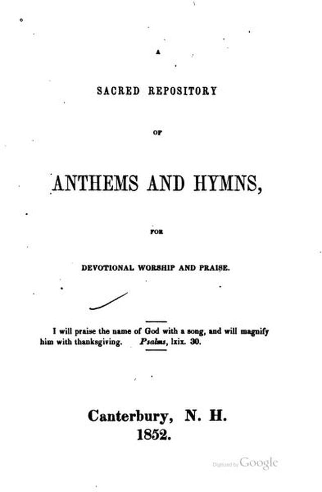 A Sacred Repository of Anthems and Hymns page viii