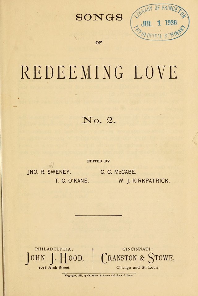 Songs of Redeeming Love No. 2 page 1