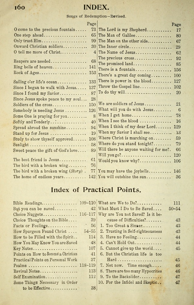 Songs of Redemption and Praise. Rev. page 158