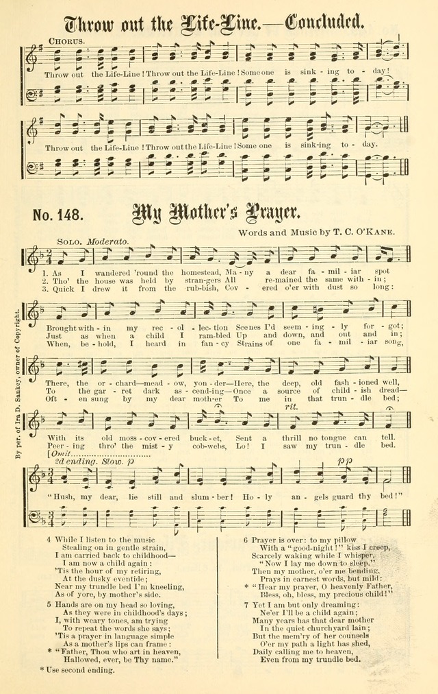 Sacred Songs No. 1: compiled and arranged for use in gospel meetings, Sunday schools, prayer meetings and other religious services page 145