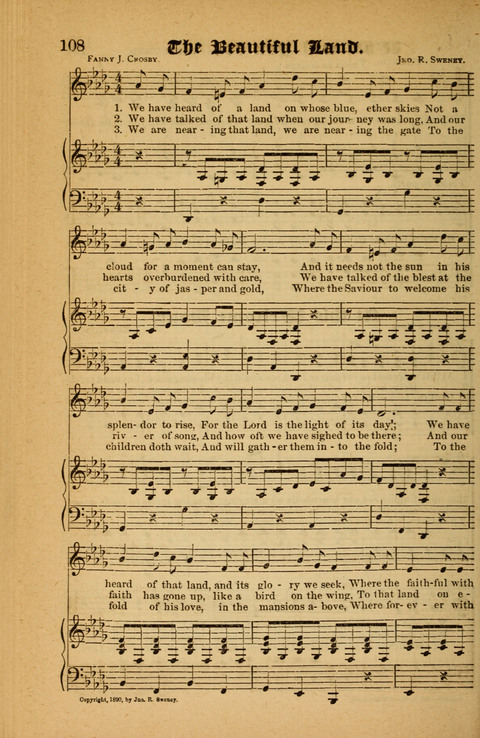 Sunlit Songs: for use in meetings for Christian worship or work page 108