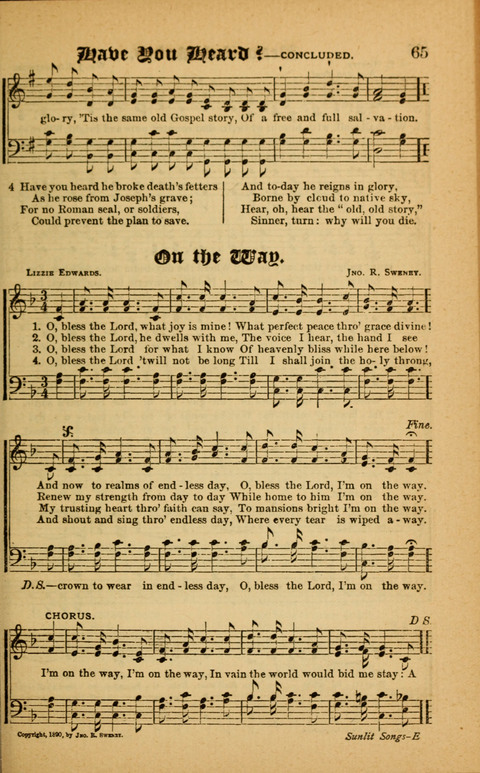 Sunlit Songs: for use in meetings for Christian worship or work page 65