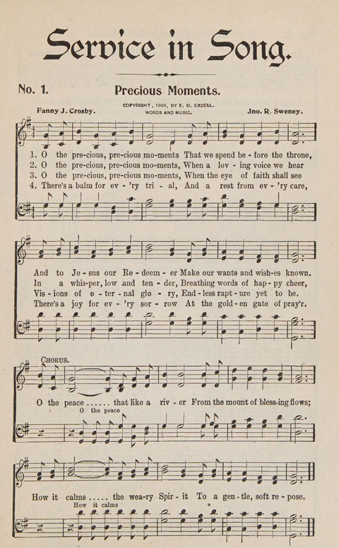 Service in Song: The cream of all the best songs, of all the best writers, together with Orders of Service for the Sunday School page 1