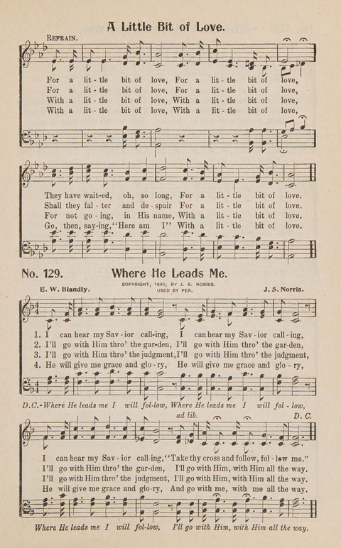 Service in Song: The cream of all the best songs, of all the best writers, together with Orders of Service for the Sunday School page 129