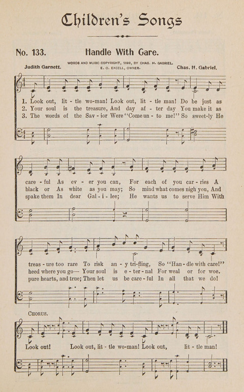 Service in Song: The cream of all the best songs, of all the best writers, together with Orders of Service for the Sunday School page 133